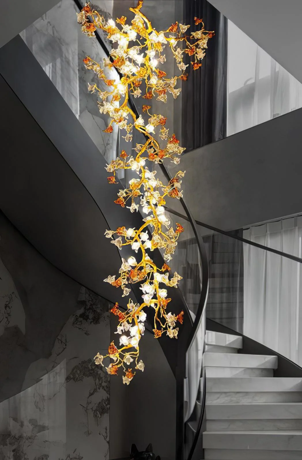 Aare Maple Branch Brass Crystal Chandelier - Image 12