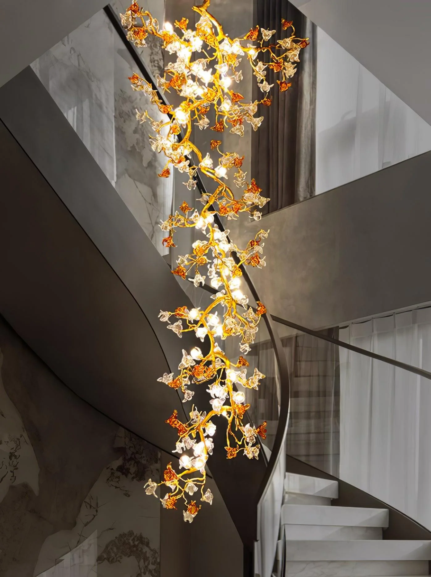 Aare Maple Branch Brass Crystal Chandelier - Image 3