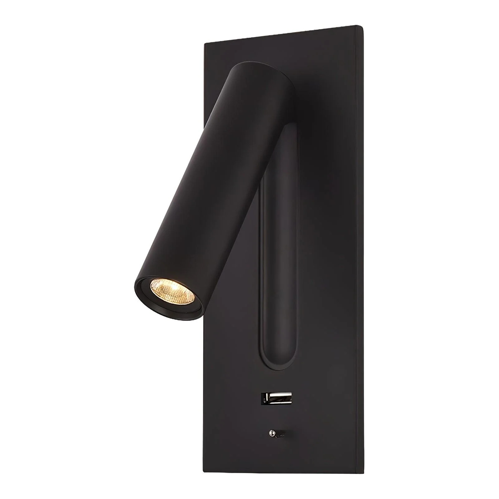 Aare Modern Minimalist Bedside USB Black Wall Light - Image 11