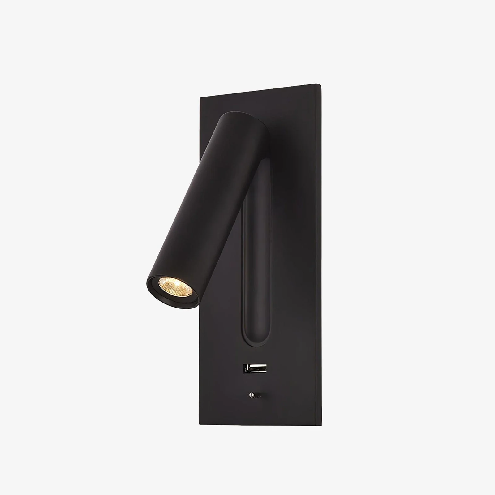 Aare Modern Minimalist Bedside USB Black Wall Light - Image 13