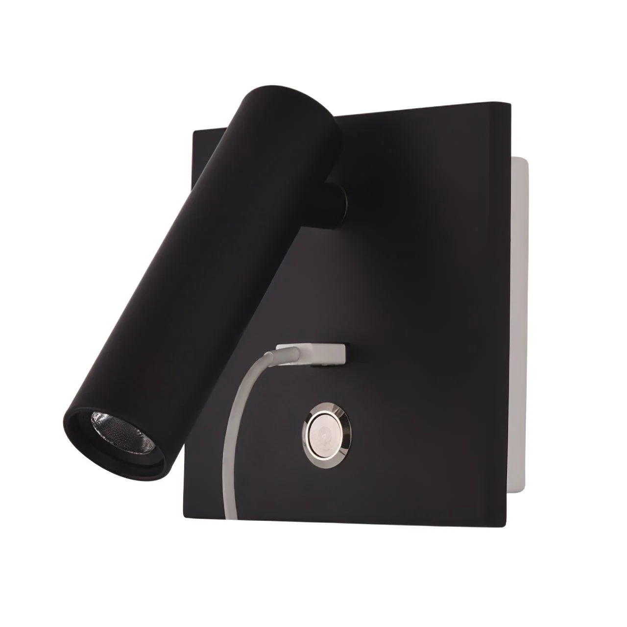 Aare Modern Minimalist Bedside USB Black Wall Light - Image 7