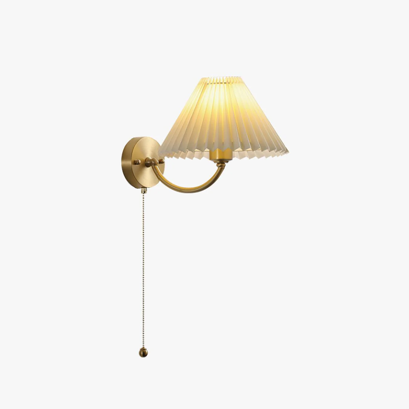 Abbotswell Elegance Pleated Brass Fabric Wall Lamp - Image 12