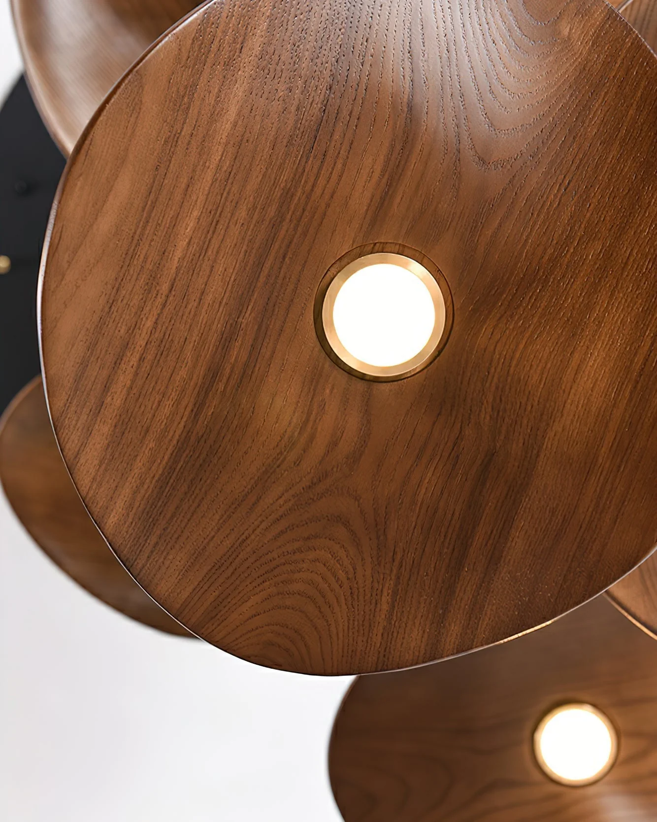 Abbott Modern Minimalist Empty Leaf Wood Chandelier - Image 10