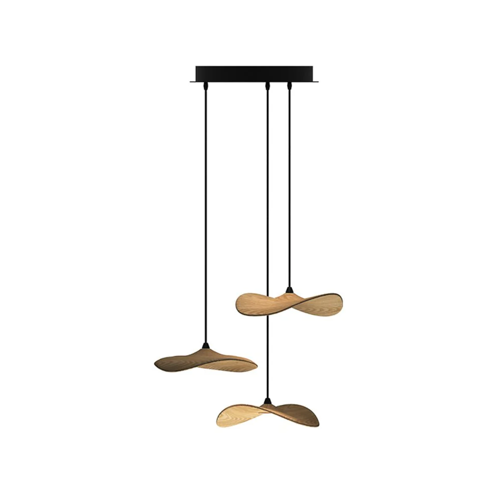 Abbott Modern Minimalist Empty Leaf Wood Chandelier - Image 20
