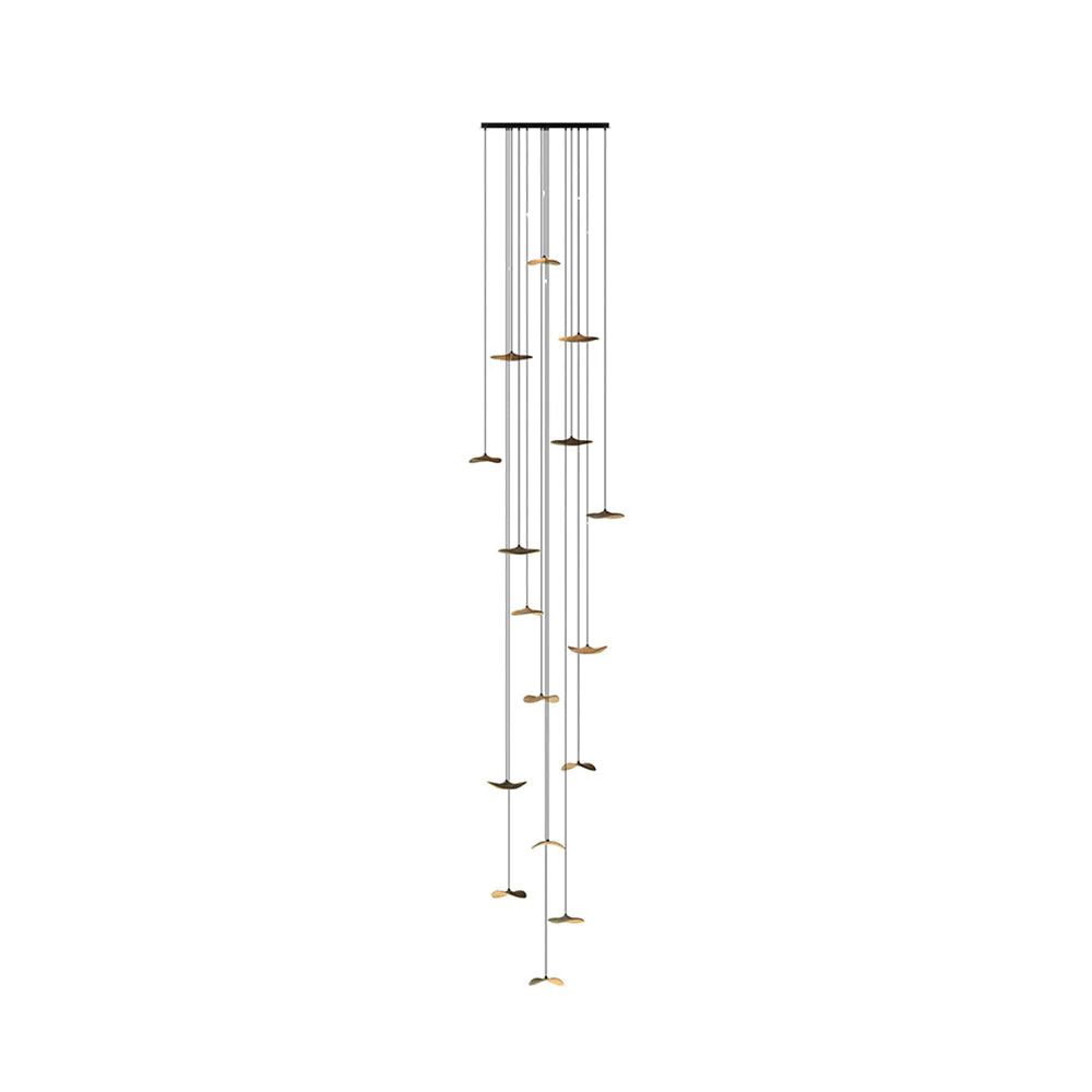 Abbott Modern Minimalist Empty Leaf Wood Chandelier - Image 41