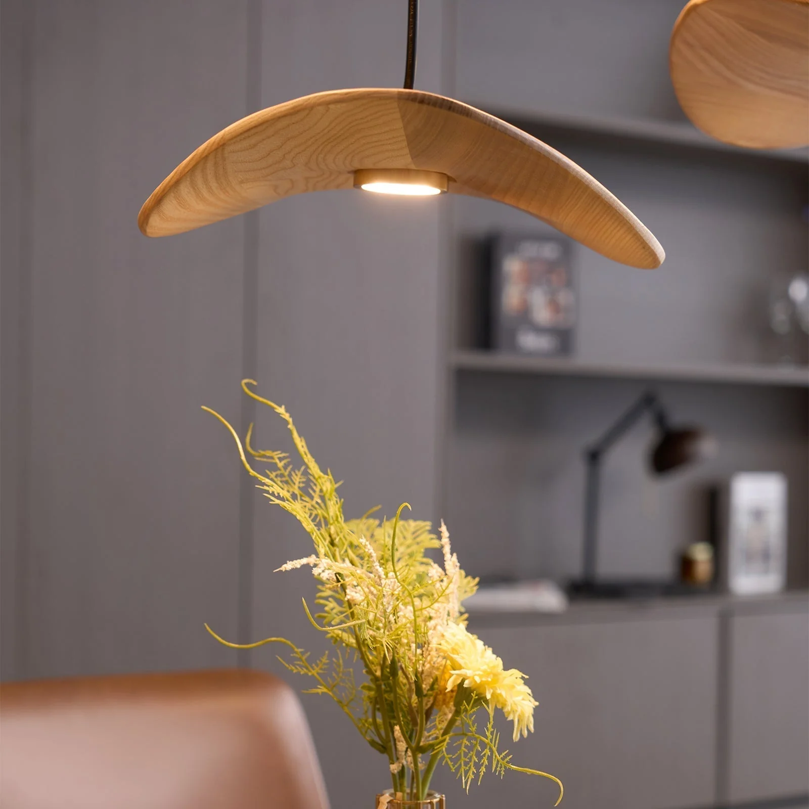 Abbott Modern Minimalist Empty Leaf Wood Chandelier - Image 49