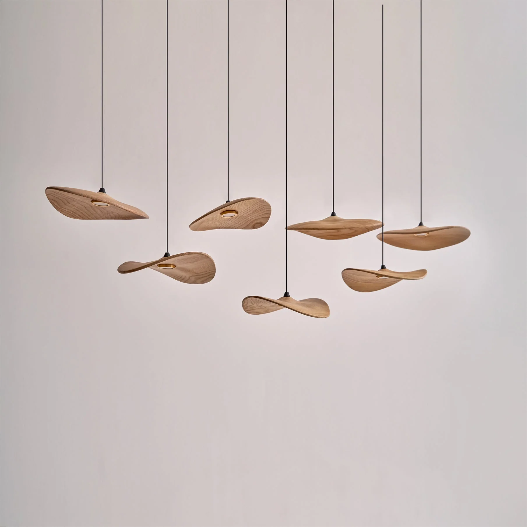 Abbott Modern Minimalist Empty Leaf Wood Chandelier - Image 54