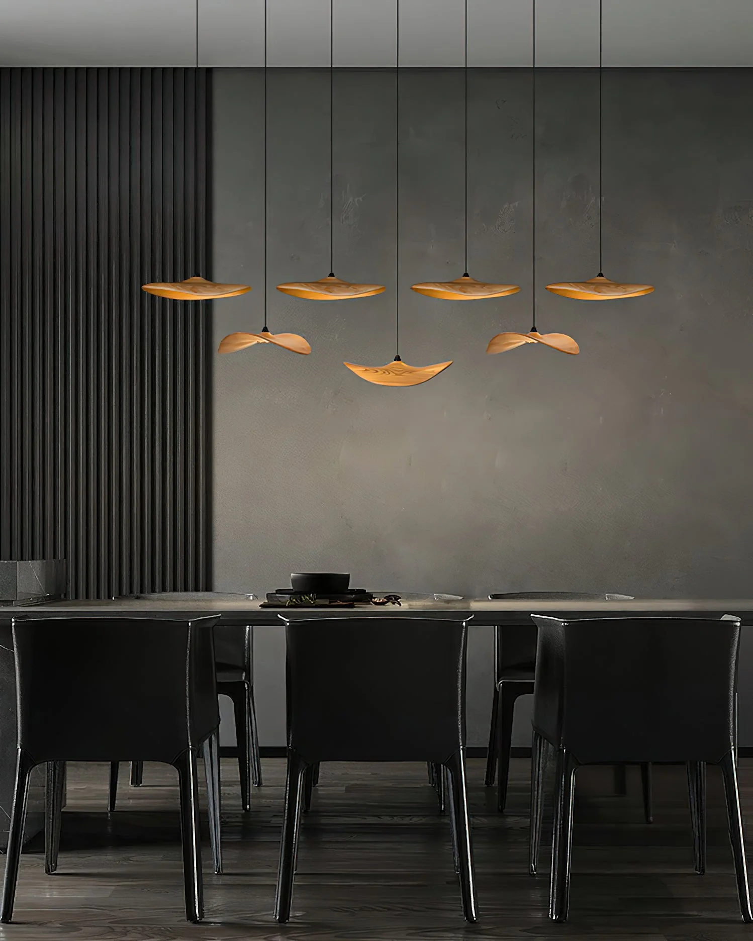 Abbott Modern Minimalist Empty Leaf Wood Chandelier - Image 67