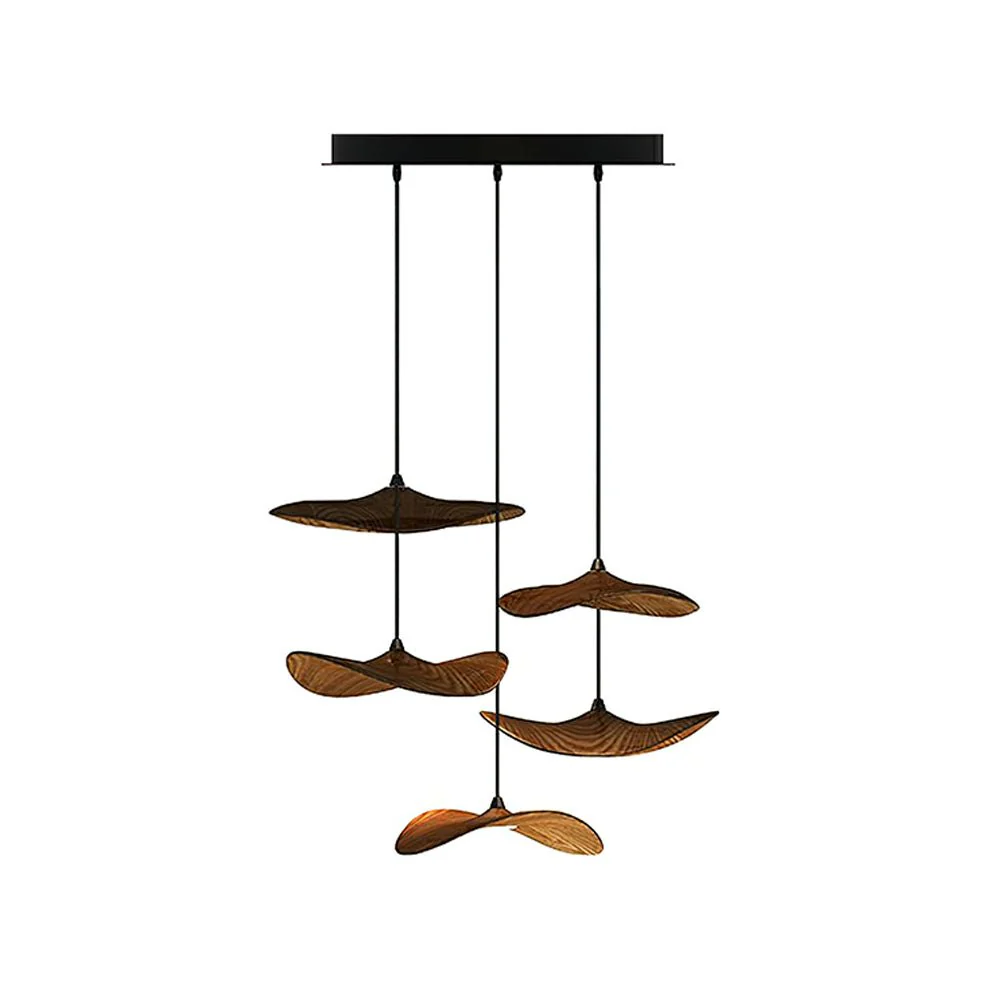 Abbott Modern Minimalist Empty Leaf Wood Chandelier - Image 68