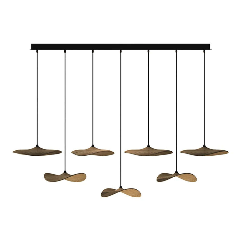 Abbott Modern Minimalist Empty Leaf Wood Chandelier - Image 69