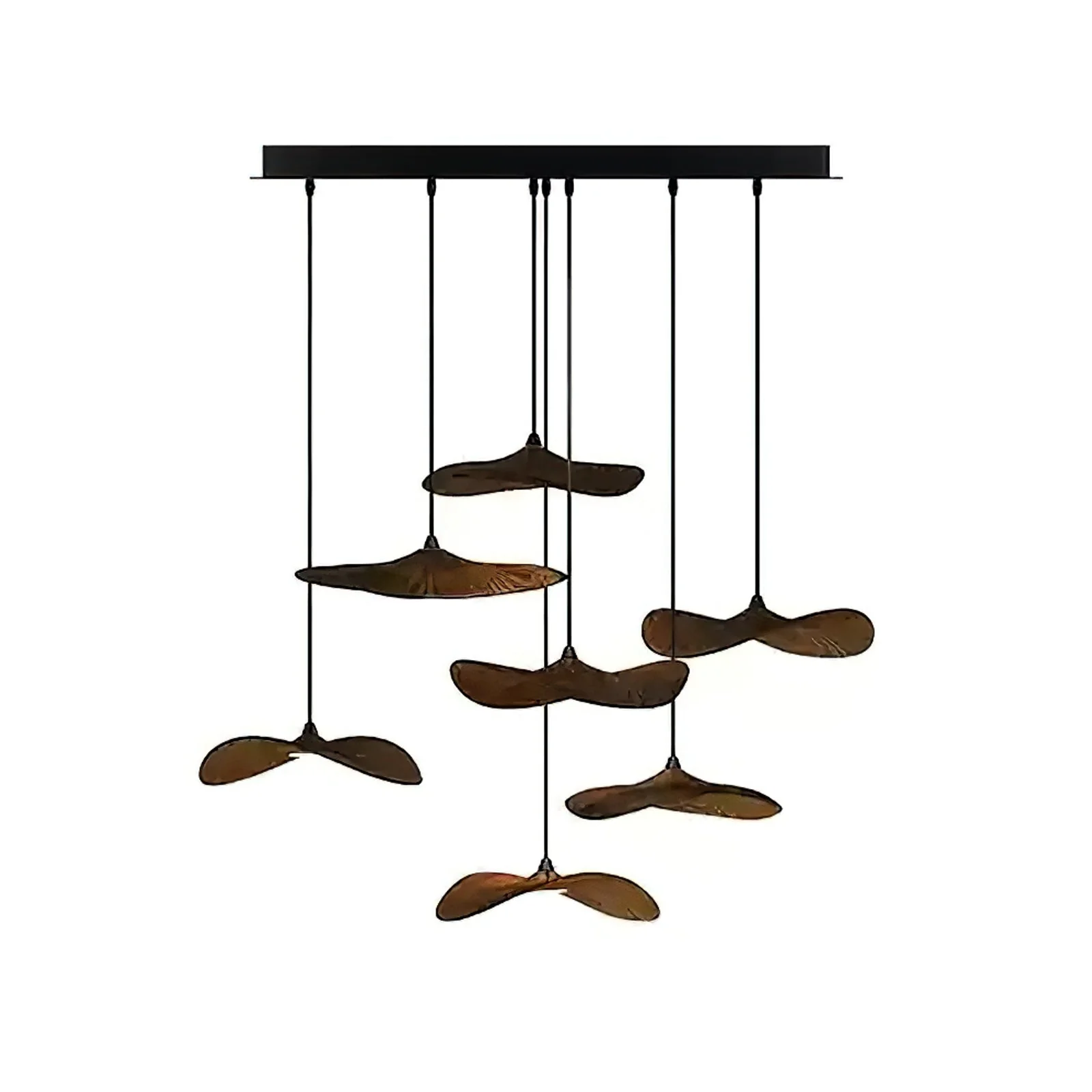 Abbott Modern Minimalist Empty Leaf Wood Chandelier - Image 72