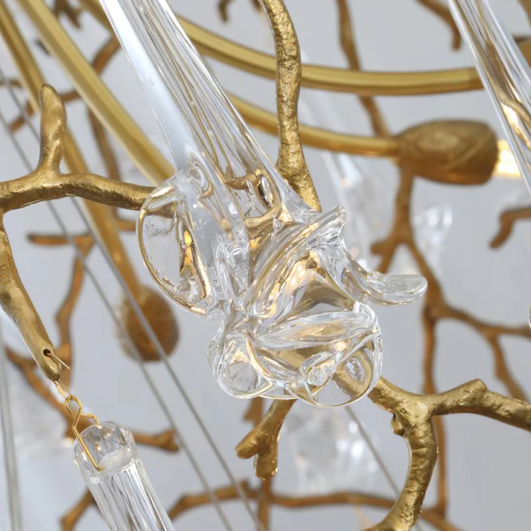 Abeleisa Tree Branch Staircase Brass Crystal Chandelier - Image 13