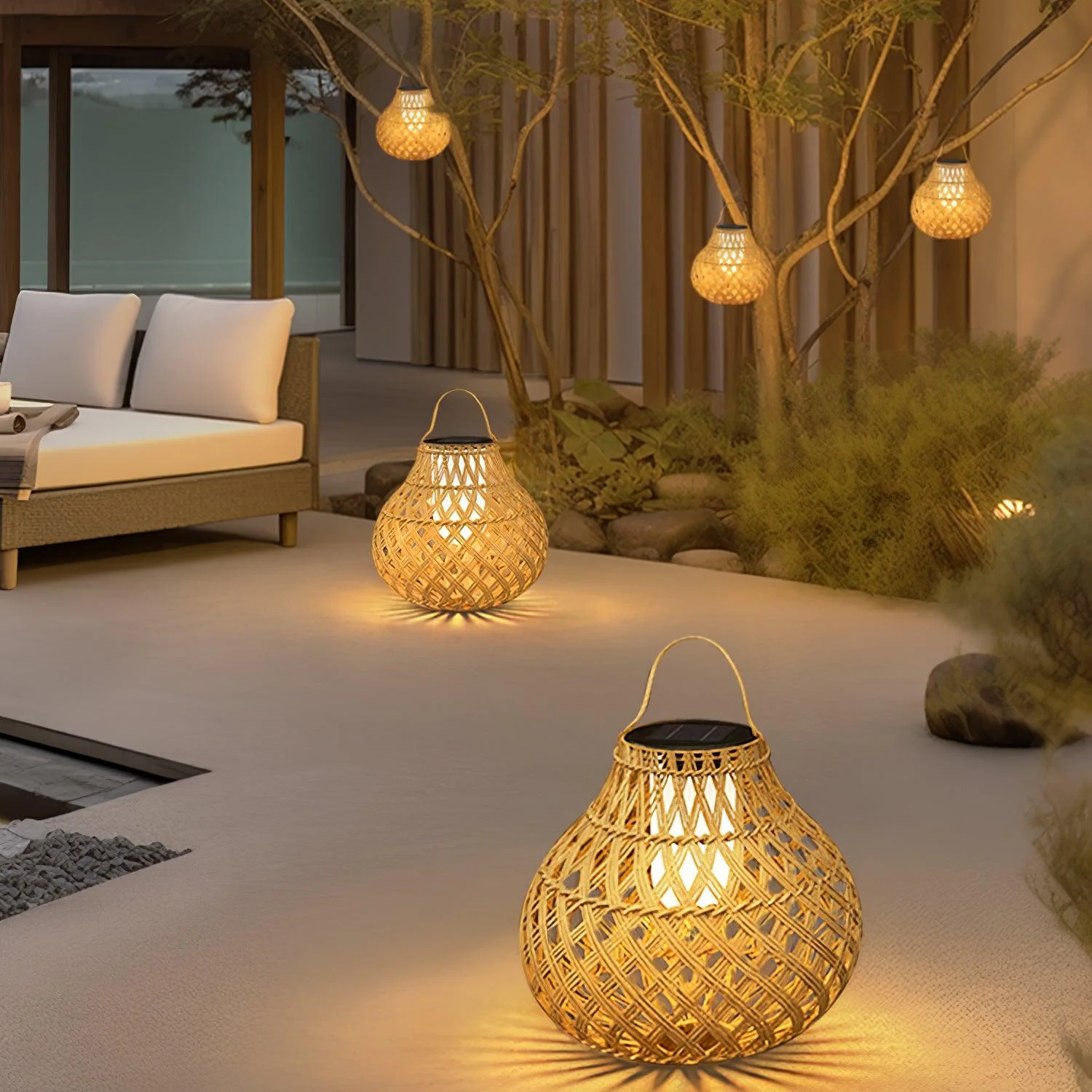 Abella Woven Sphere Lantern Outdoor Lamp - Image 12