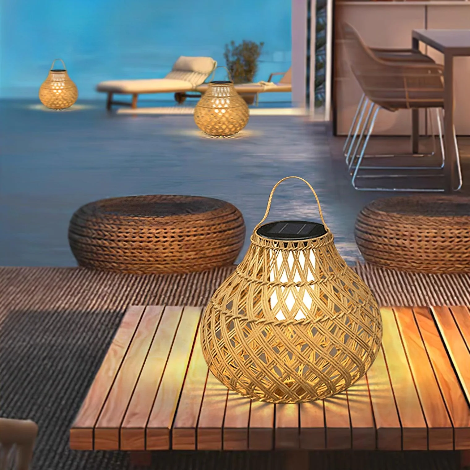 Abella Woven Sphere Lantern Outdoor Lamp - Image 3