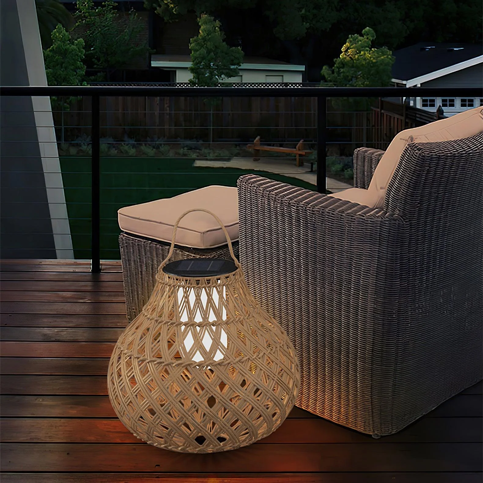 Abella Woven Sphere Lantern Outdoor Lamp - Image 5