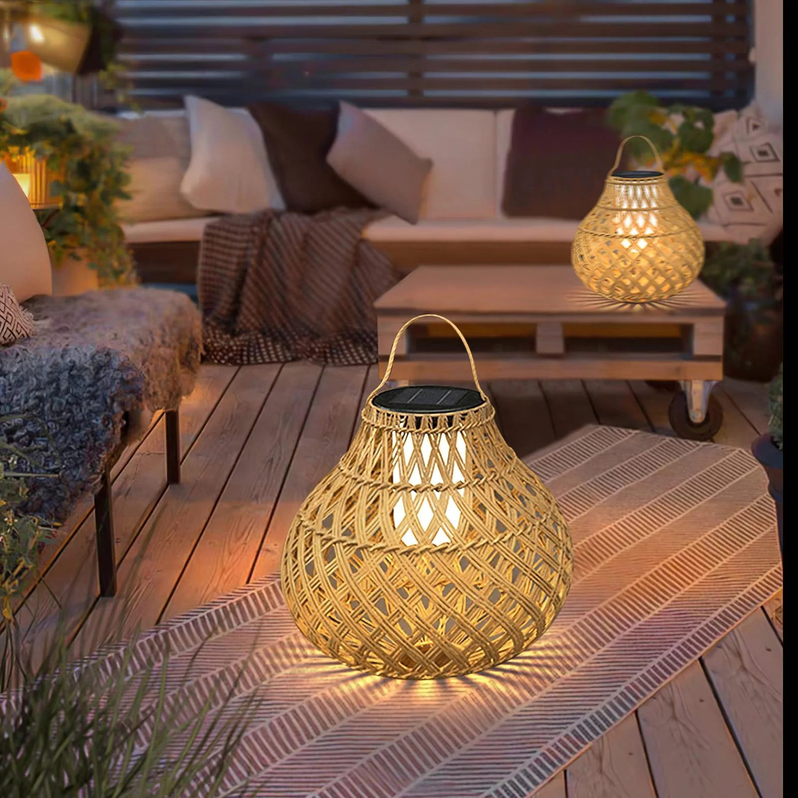 Abella Woven Sphere Lantern Outdoor Lamp - Image 9