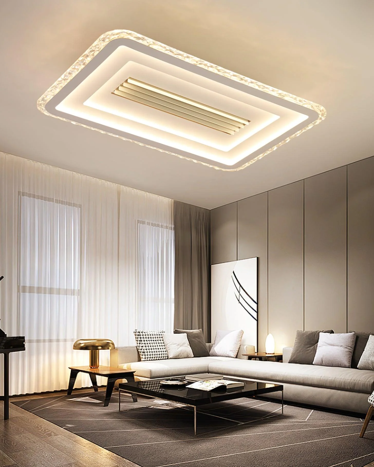 Ulthaara Modern Minimalist Ultrathin Rectangle Ceiling Lamp - Image 10