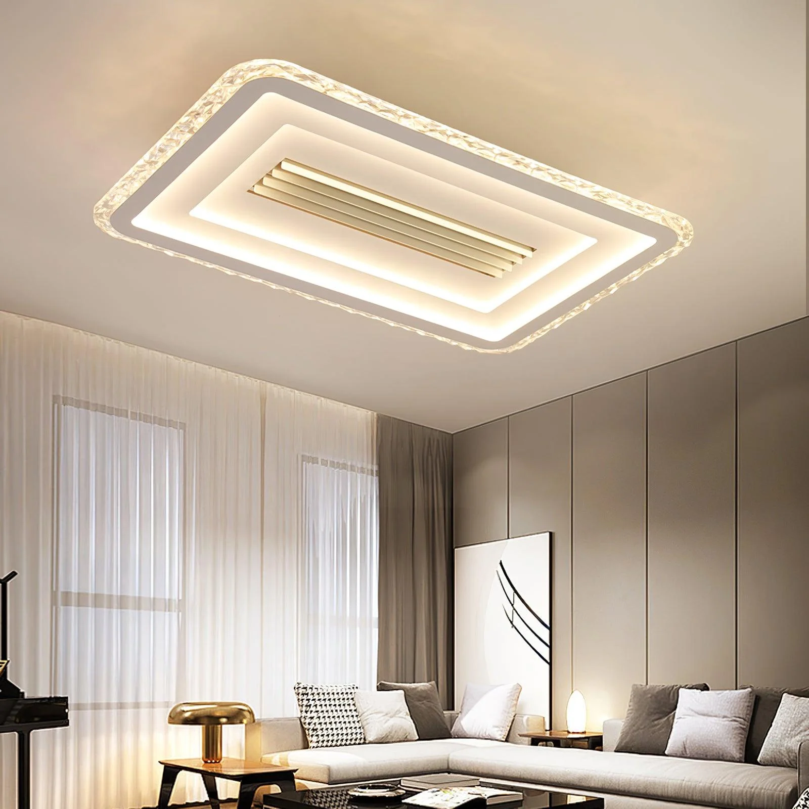 Ulthaara Modern Minimalist Ultrathin Rectangle Ceiling Lamp - Image 6