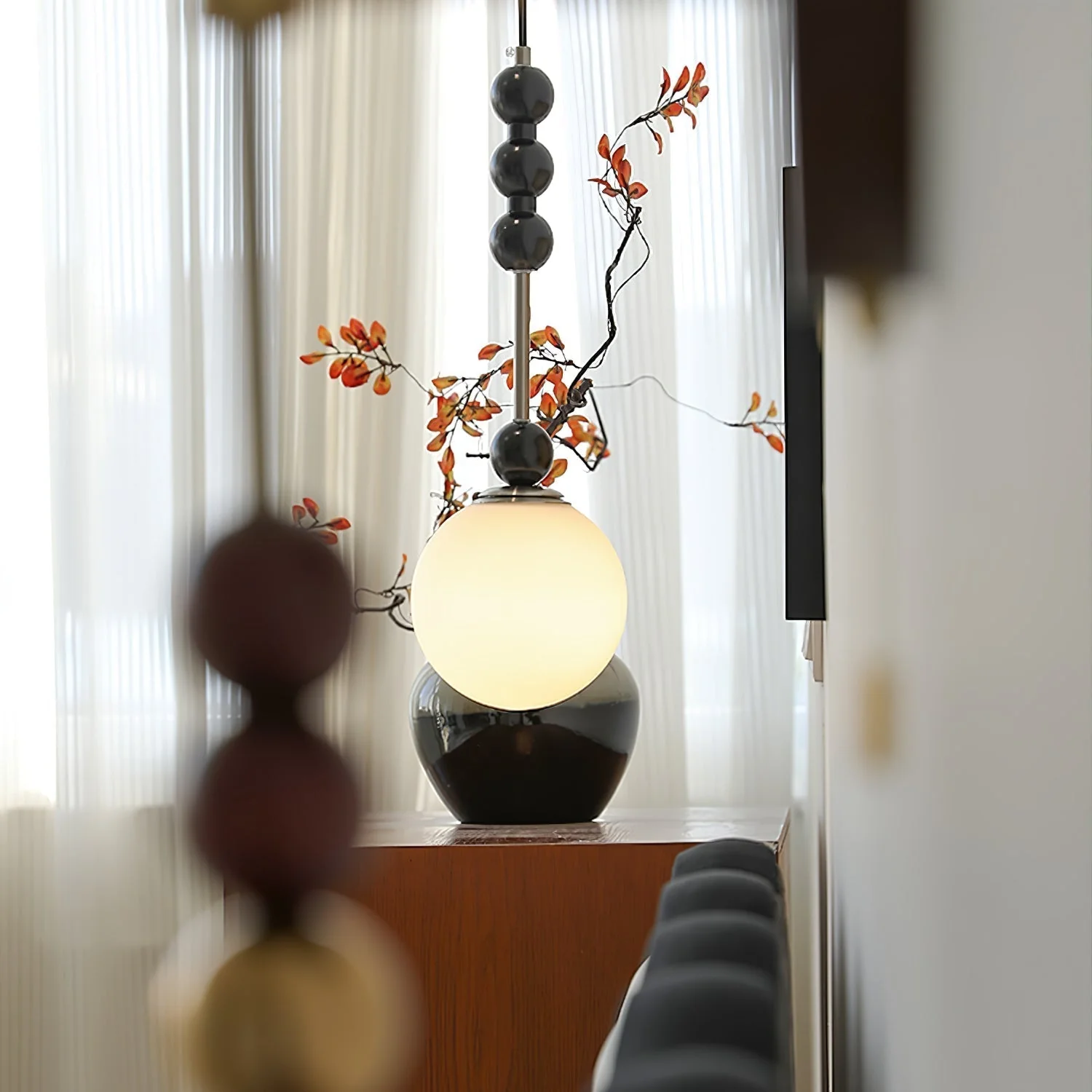 Aeris Minimalist Wood Pendant Lamp - Image 15