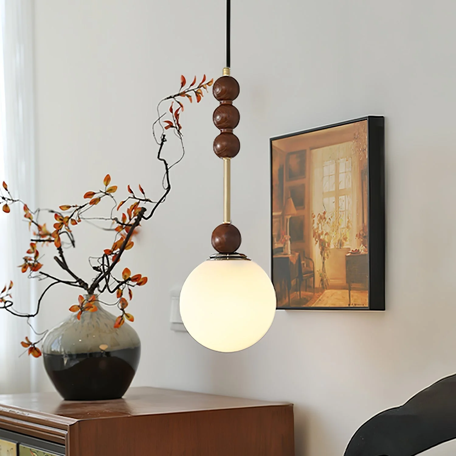 Aeris Minimalist Wood Pendant Lamp - Image 20