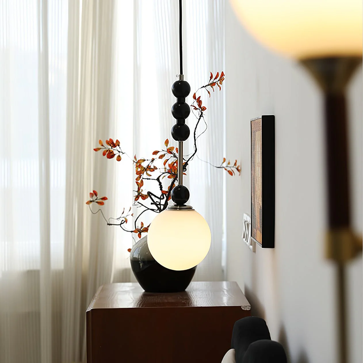 Aeris Minimalist Wood Pendant Lamp - Image 25