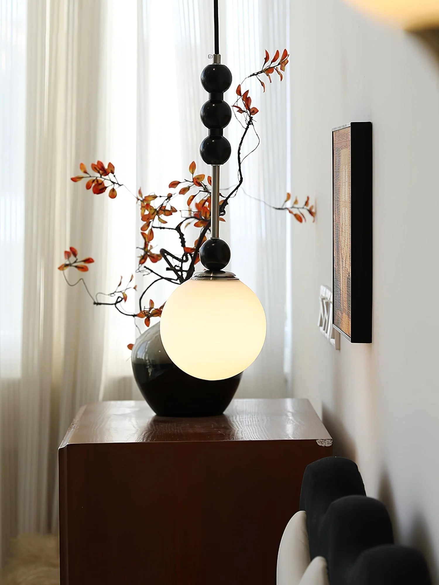 Aeris Minimalist Wood Pendant Lamp - Image 30