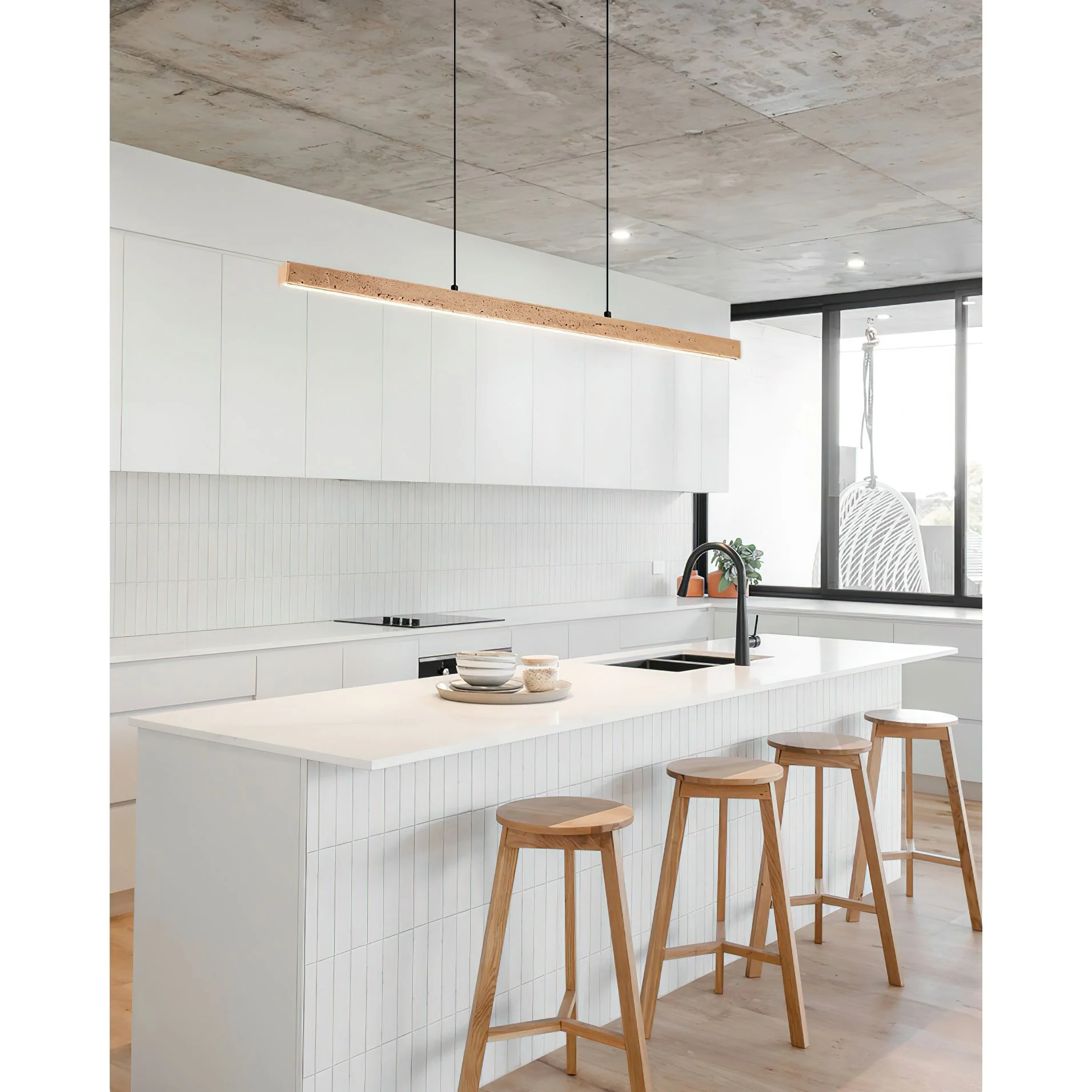 Agureli Wabi-Sabi Travertine Pendant Light - Image 5