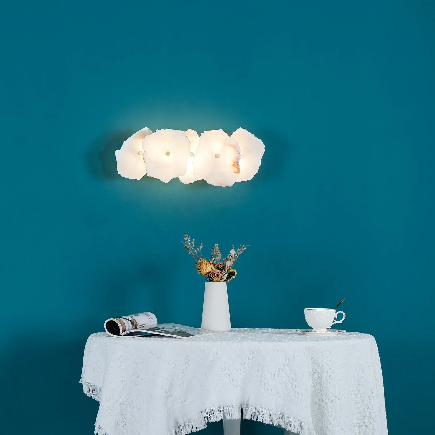 Alaeila Floral Cluster Alabaster Wall Light - Image 59
