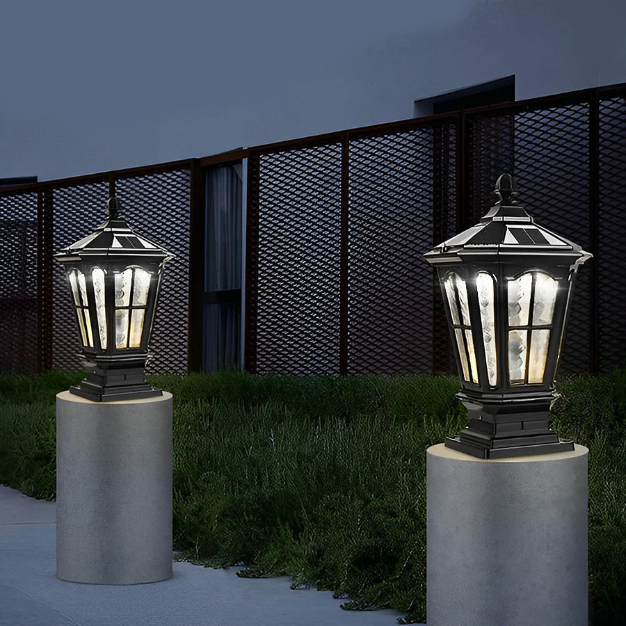 Alison Retro Pavilion LED Outdoor Fence Post Lights - Image 9
