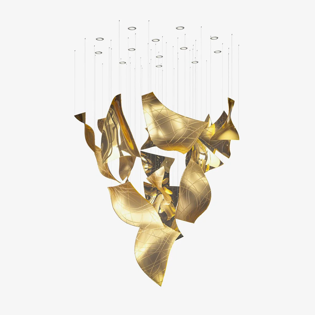 Alnoror Sculptural Gold Pendant Light - Image 10