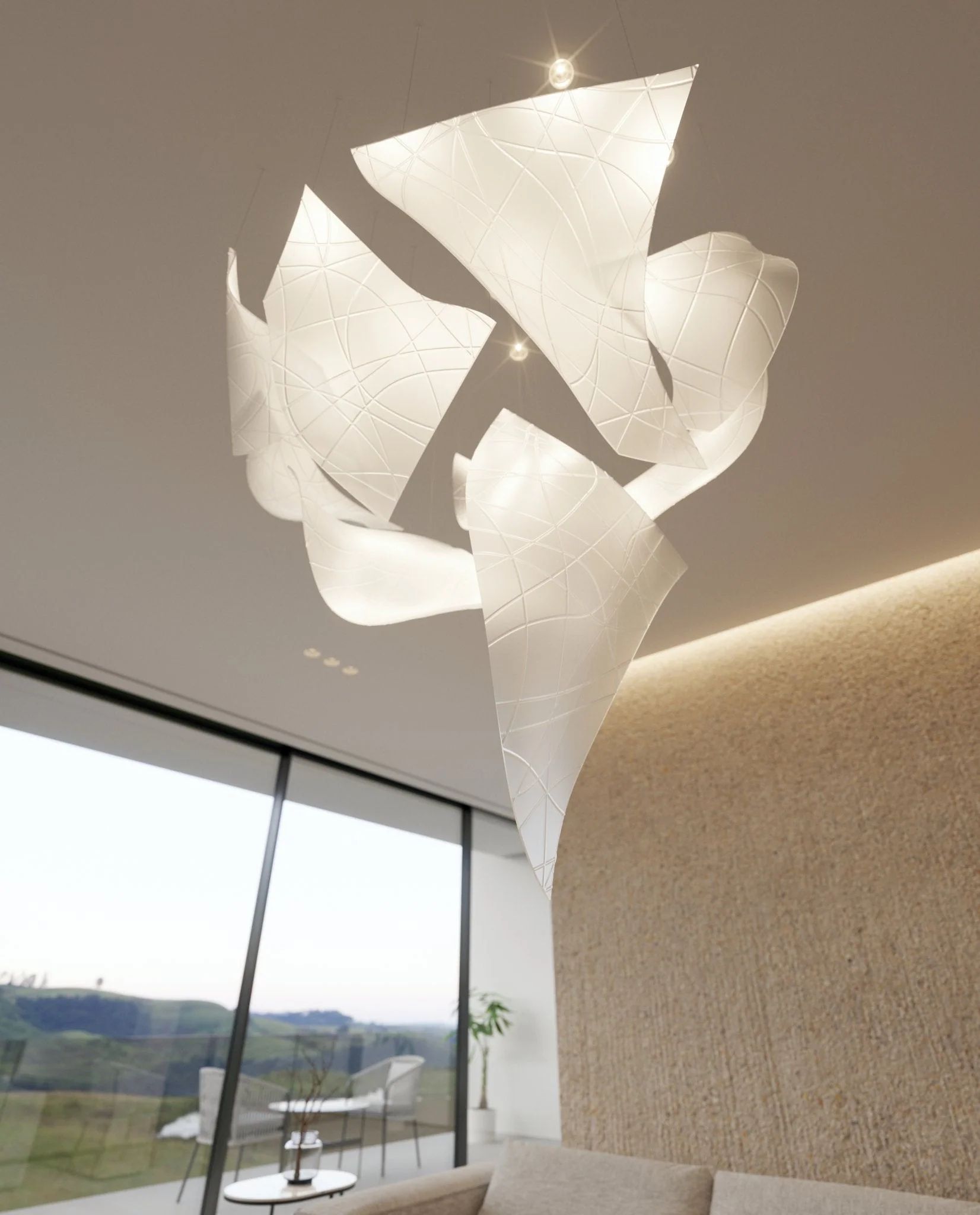 Alnoror Sculptural Gold Pendant Light - Image 12