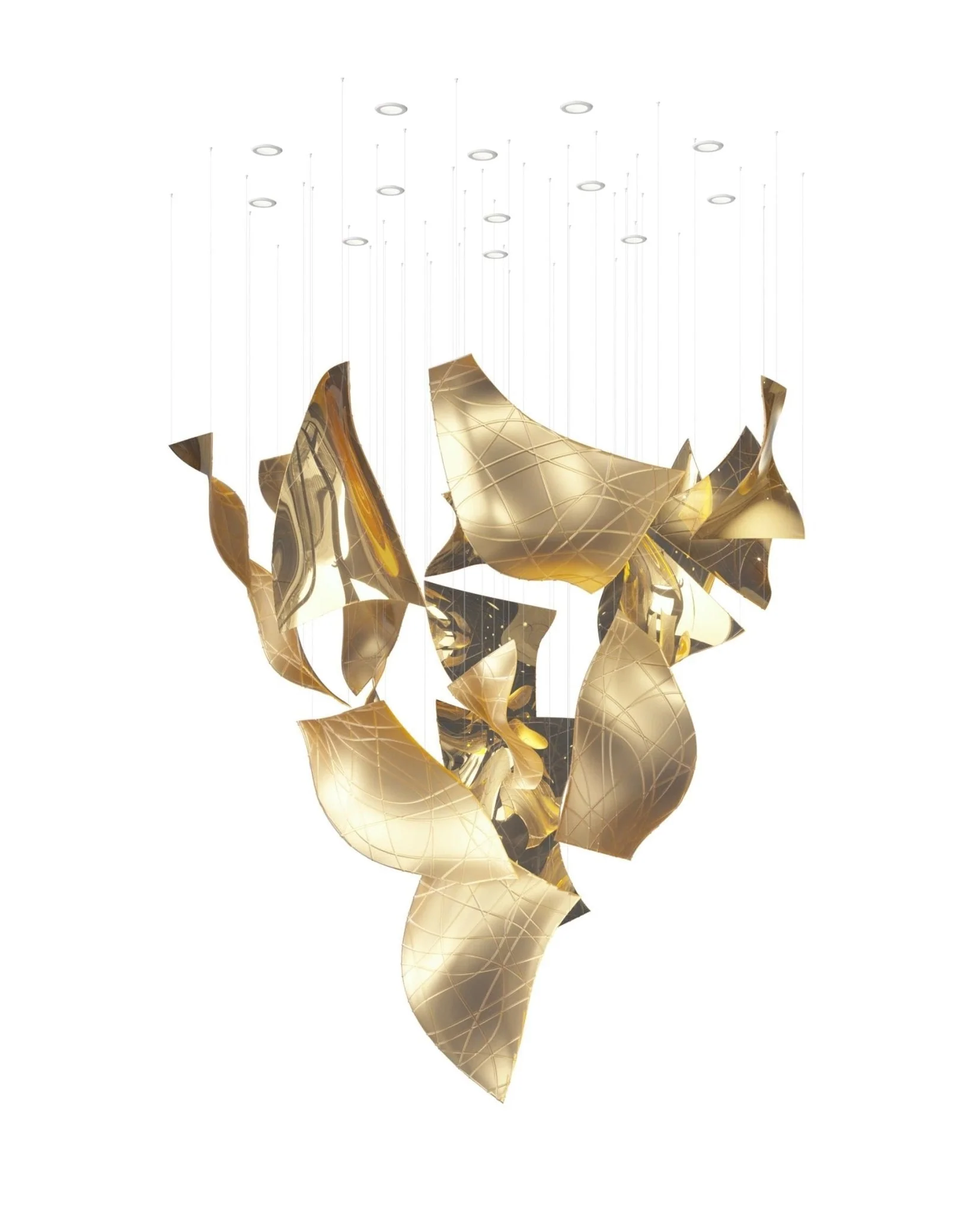 Alnoror Sculptural Gold Pendant Light - Image 14