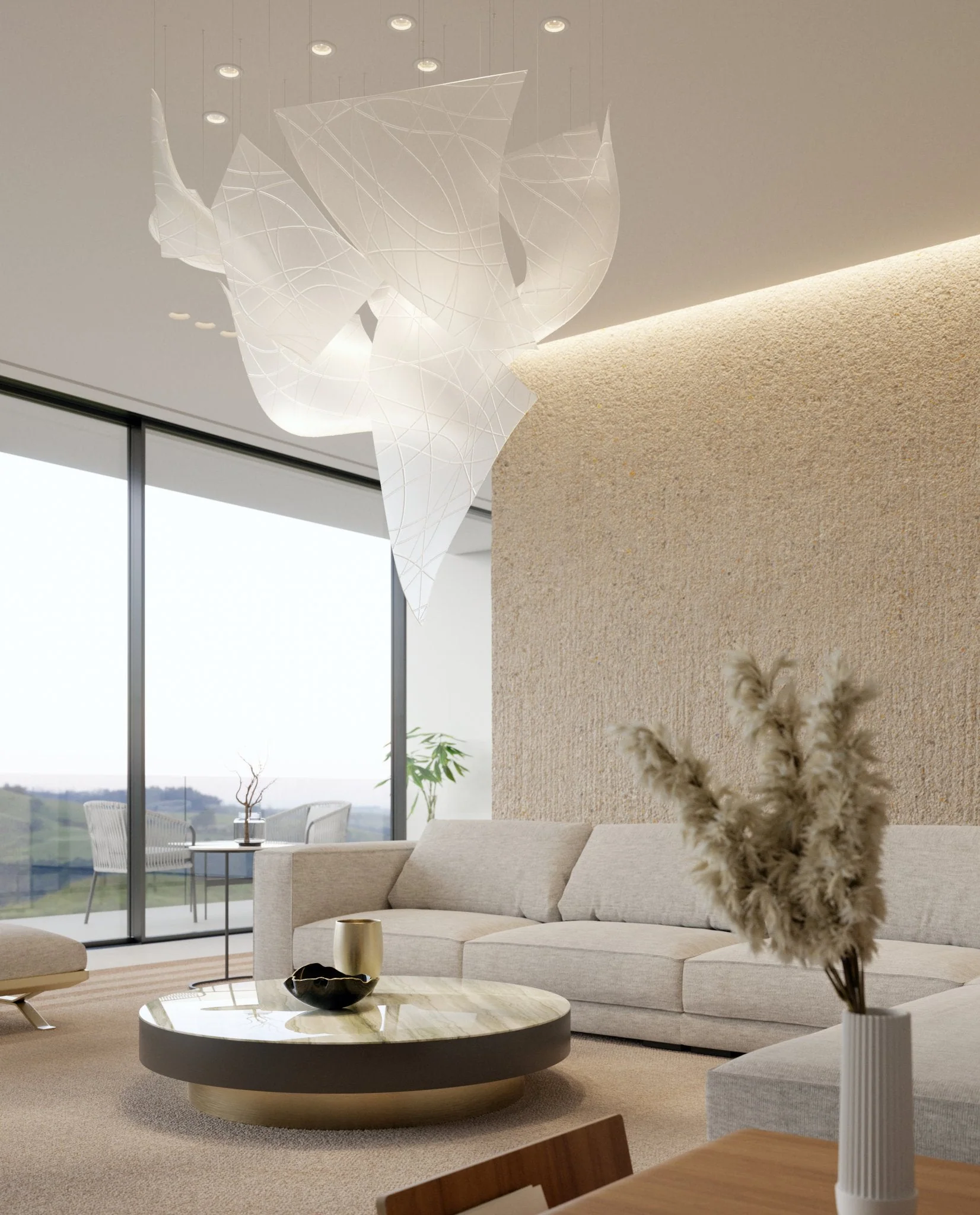 Alnoror Sculptural Gold Pendant Light - Image 4