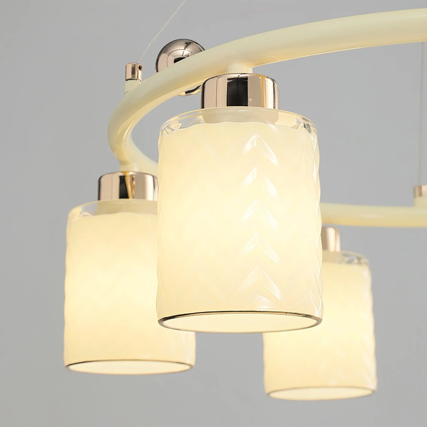 Alsile Japandi Style Glass Chandelier - Image 2