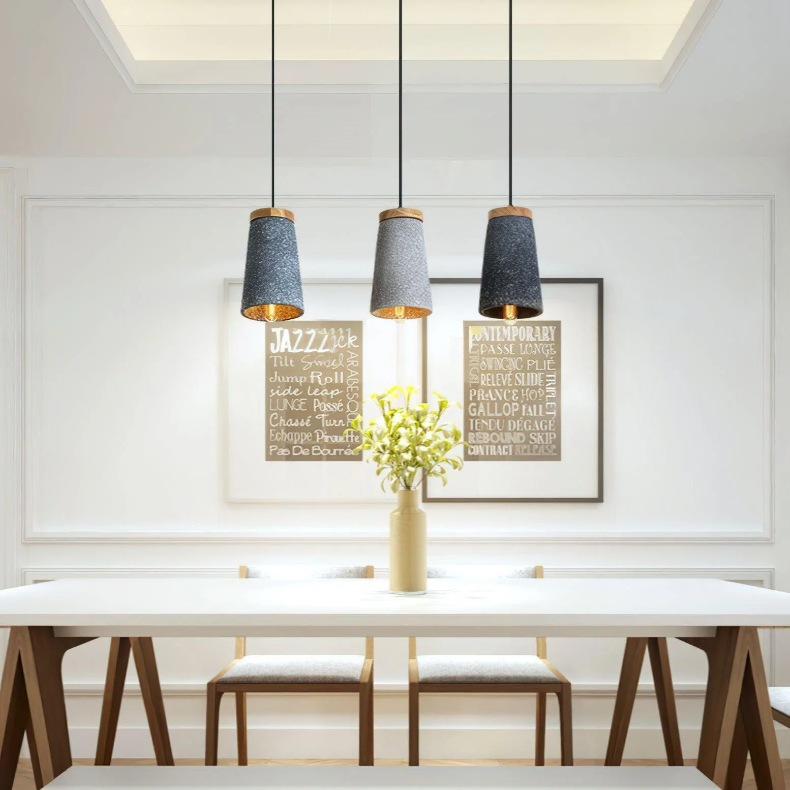Althere Wood Cement Pendant Light - Image 21