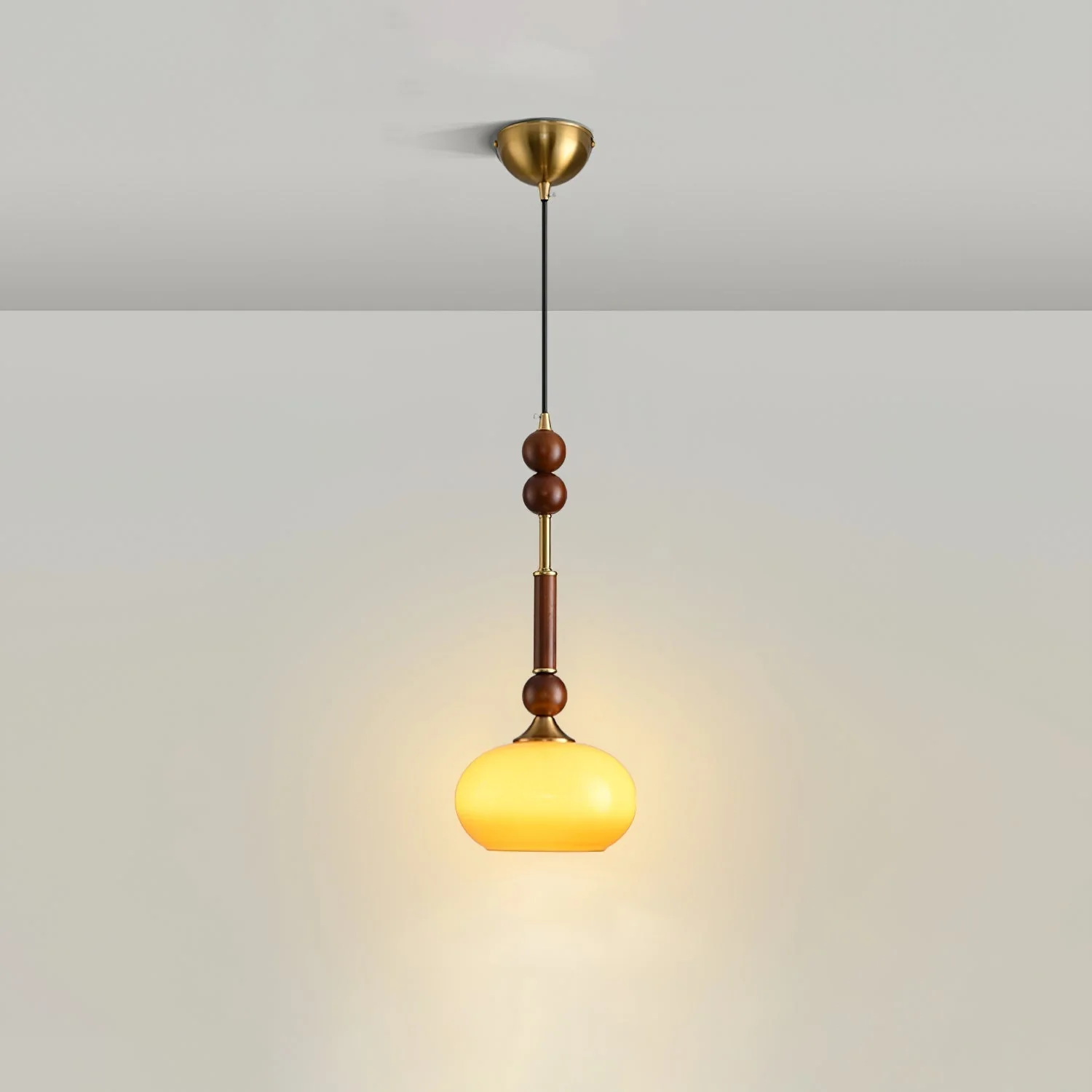 AmberGlow Vintage Wood Pendant Lamp - Image 19