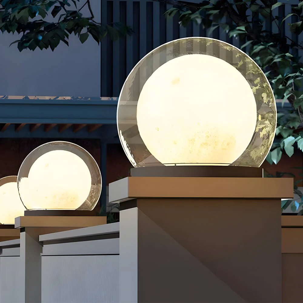 Amby Bubble Lunar Landscape Globe Steel Outdoor Lantern Light - Image 5
