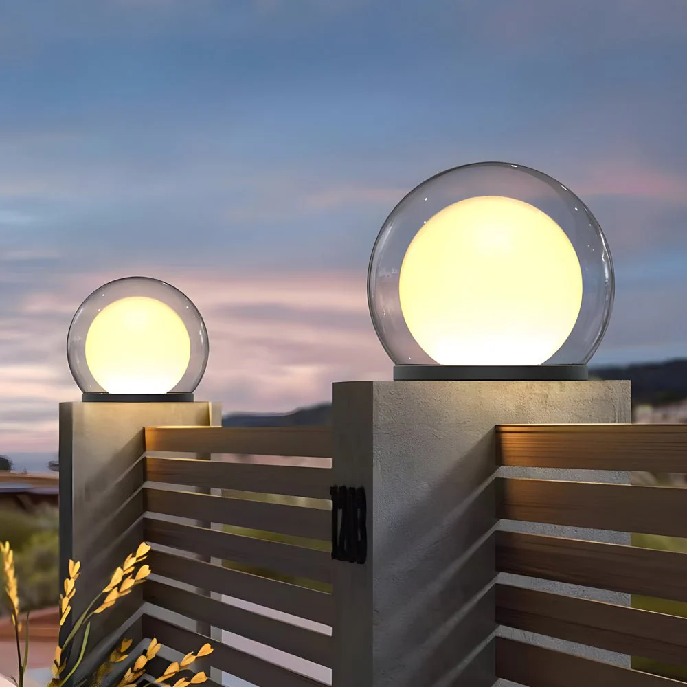 Amby Bubble Lunar Landscape Globe Steel Outdoor Lantern Light - Image 6