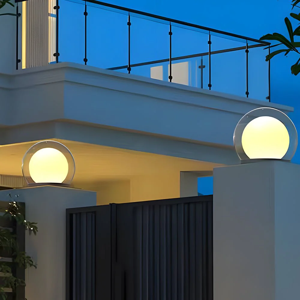 Amby Bubble Lunar Landscape Globe Steel Outdoor Lantern Light - Image 7