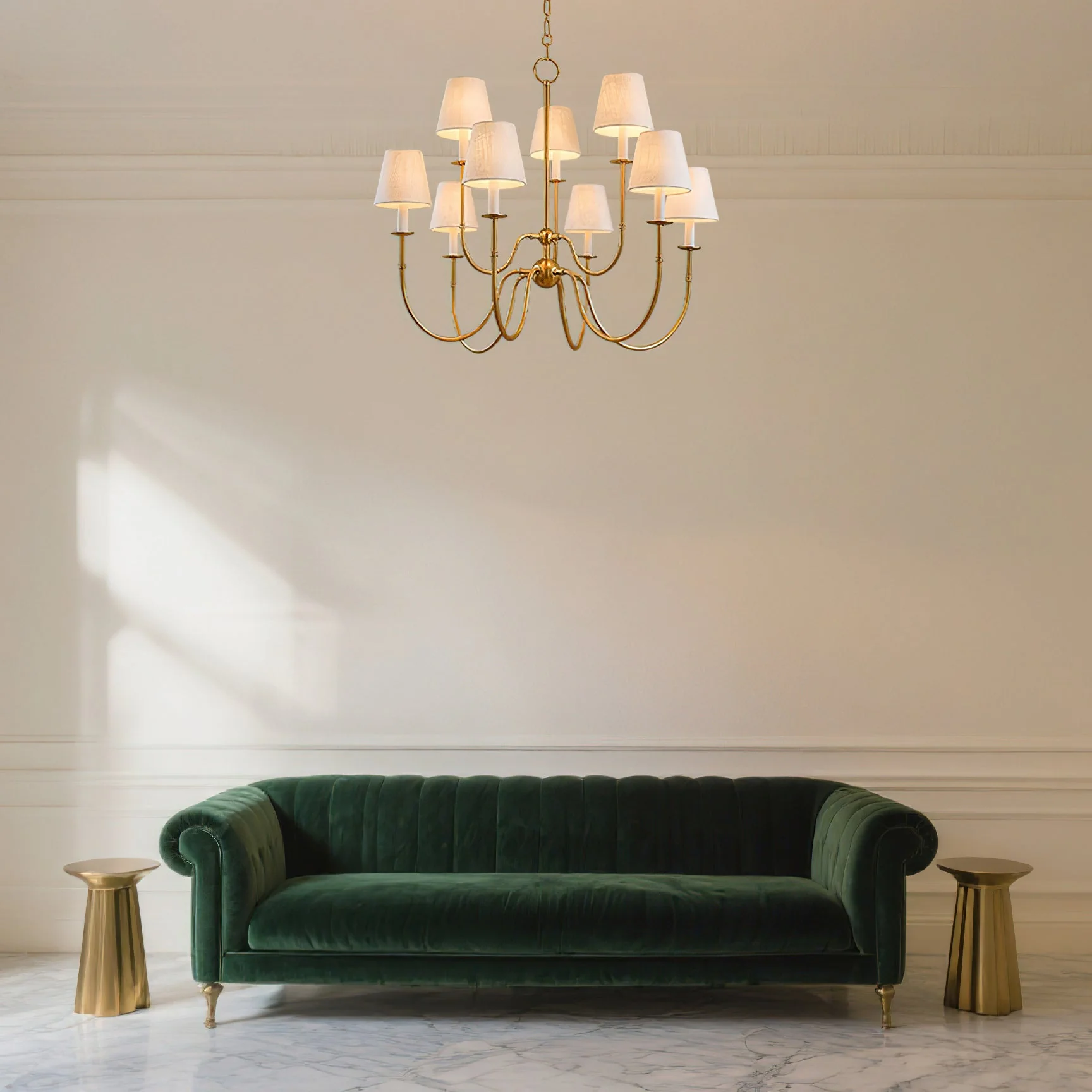 Amina Contemporary Brass Chandelier - Image 3