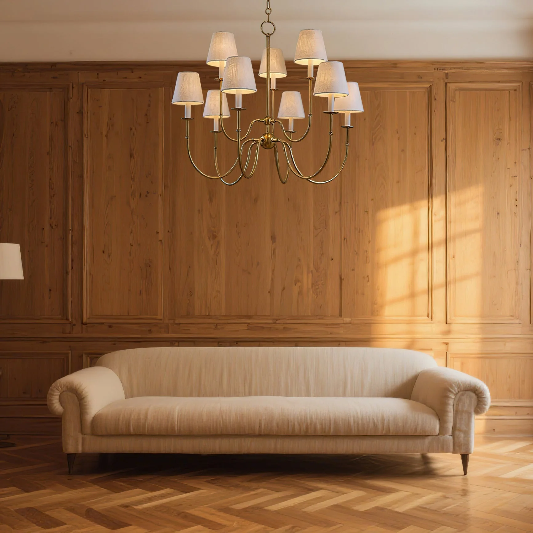 Amina Contemporary Brass Chandelier - Image 4