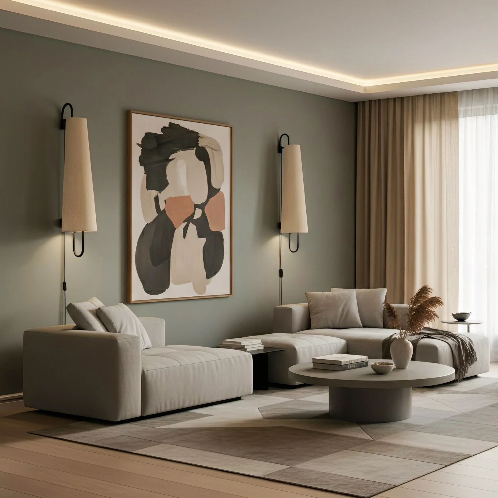Ancora Modern Fabric Wall Light - Image 7