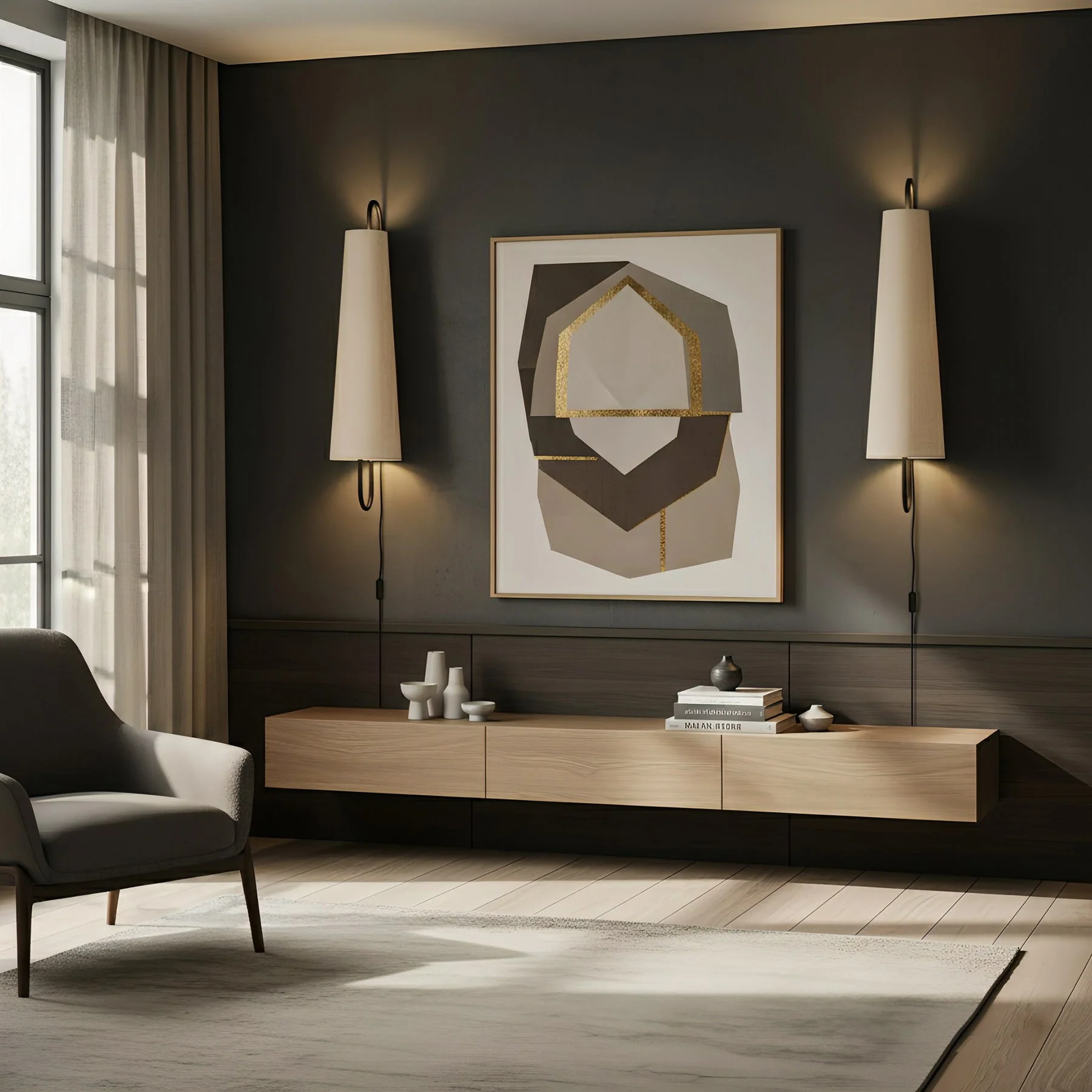 Ancora Modern Fabric Wall Light - Image 8