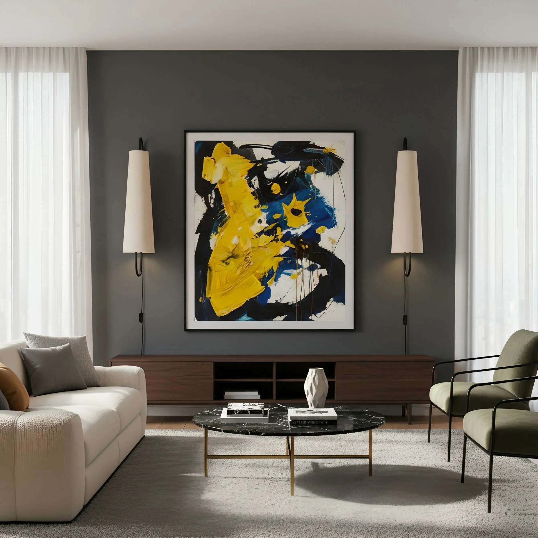 Ancora Modern Fabric Wall Light - Image 9