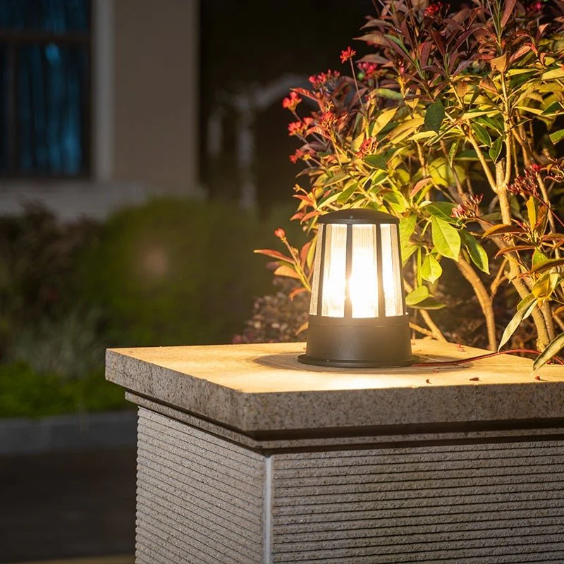 Annette Round Creative Modern Black Outdoor Pillar Lights - Image 3