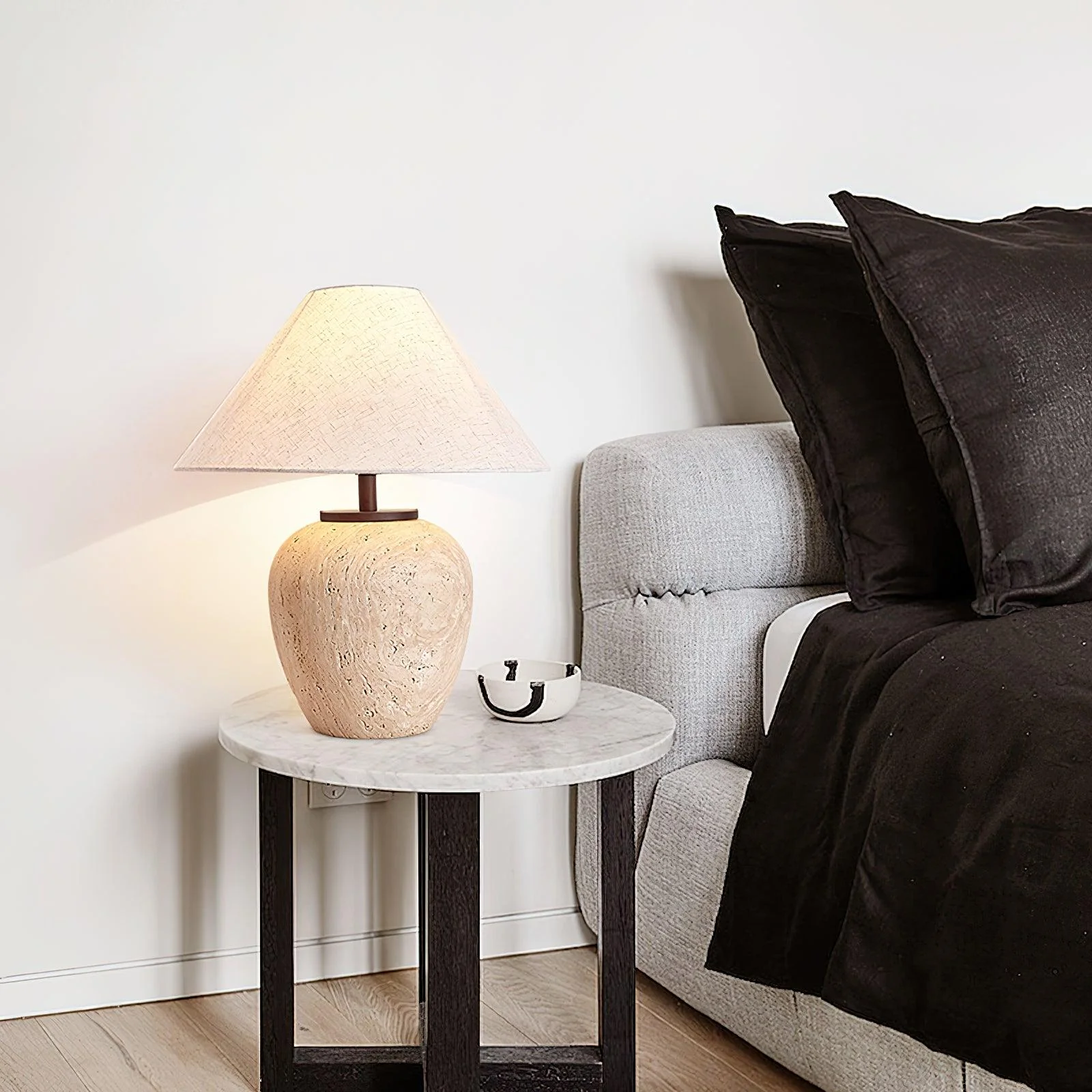 Aoji Serene Travertine Table Light - Image 2