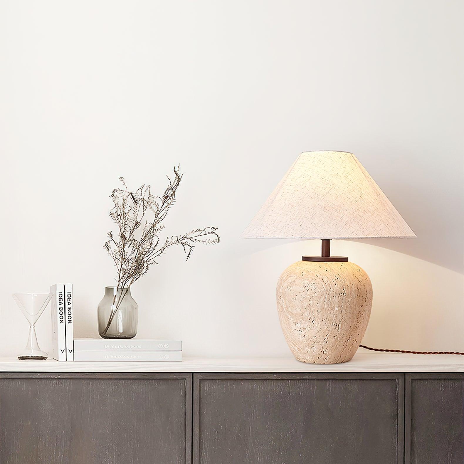 Aoji Serene Travertine Table Light - Image 4