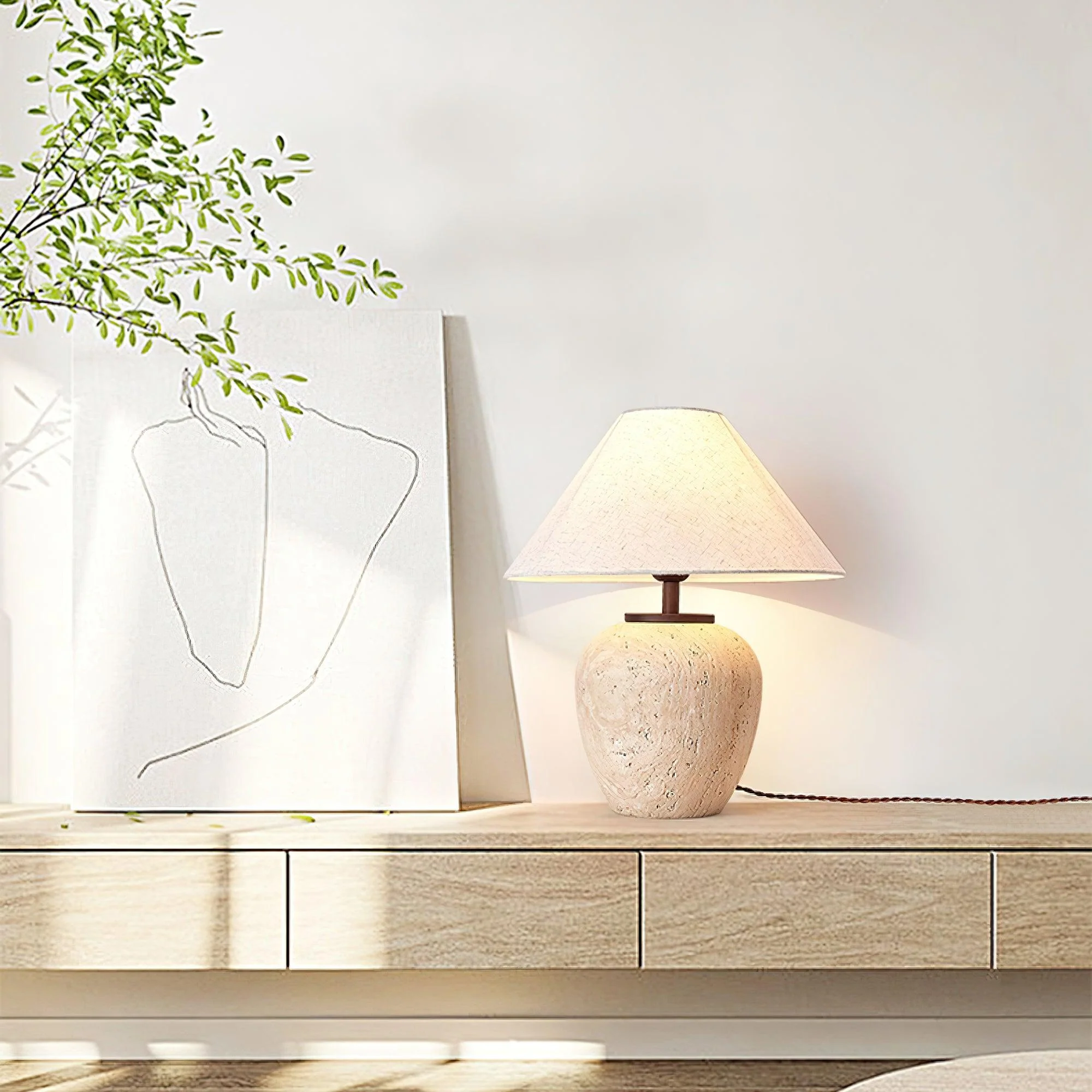 Aoji Serene Travertine Table Light - Image 5
