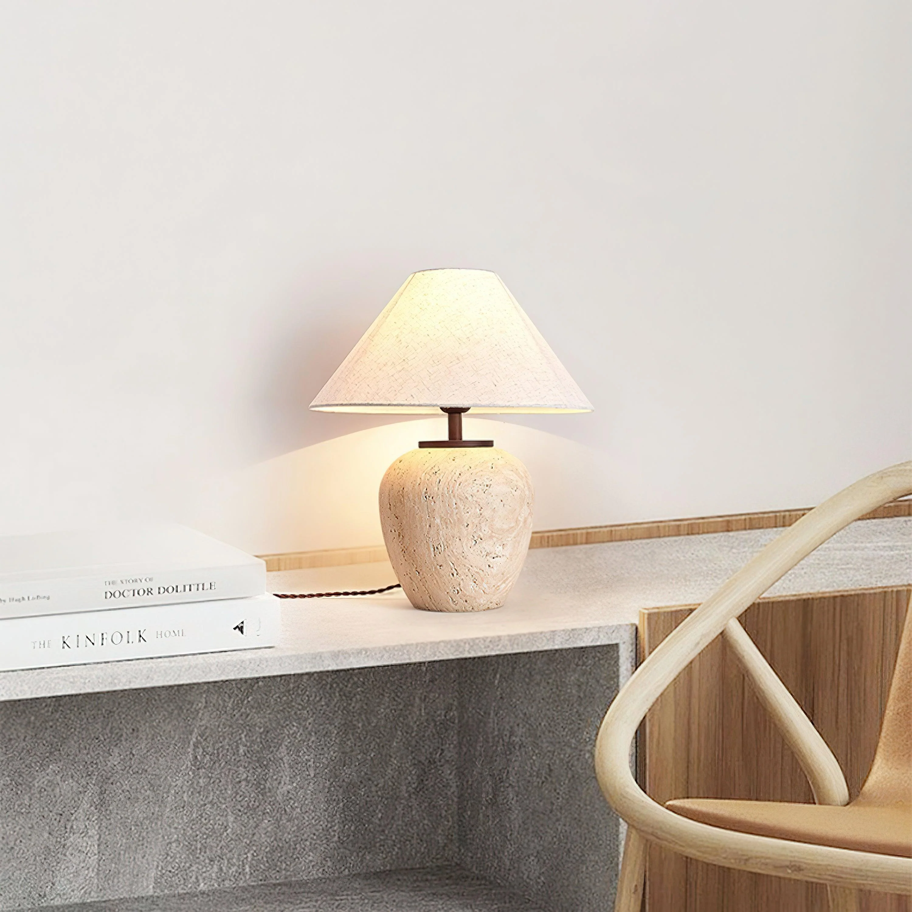 Aoji Serene Travertine Table Light - Image 7