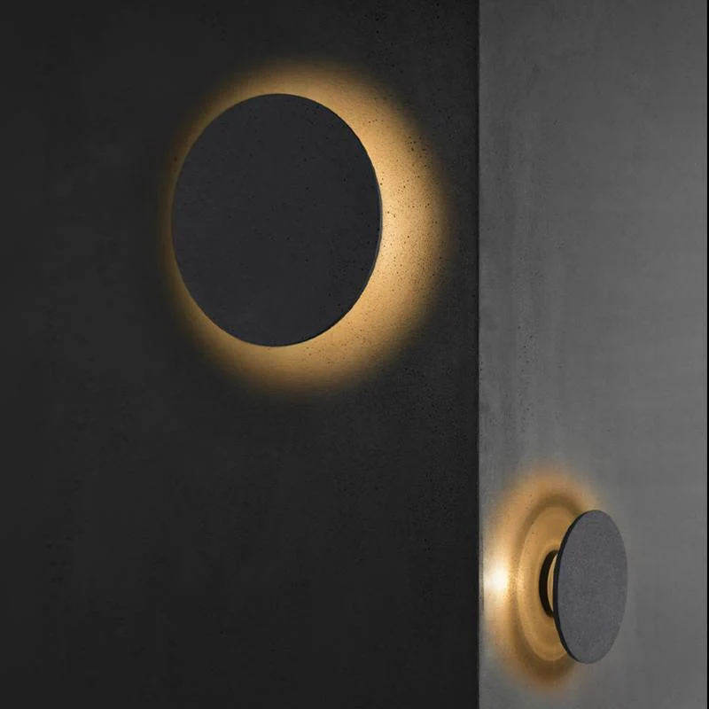 April Landscape Round LED Accent Concrete Outdoor Wall Flush Lights - Image 3